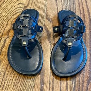 Used Tory burch black Miller sandals. Size 7.5. No box. Can provide dust bag